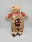 VTG Cabbage Patch Doll Figure Baby Bald 1982 Teddy Bear Overall Shoes Accessory