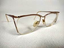 Vintage SAFILO Elasta Gold Frame Eyeglasses Womens 55-15 Made in Italy READ