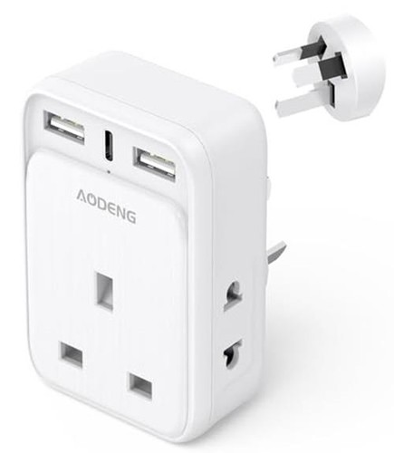 UK to Australia Plug Adapter, 6 IN 1  Assorted sizes , colors 