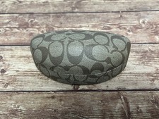 Coach Signature Hard Clamshell Sunglasses Eyeglasses Case Brown Tan Monogram
