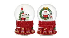 SINT Set of 2 Christmas Musical Lighted Glitter Water Snow Globe Free Shipping