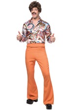 Brand New 70's Disco Dude Men Adult Costume Rust 