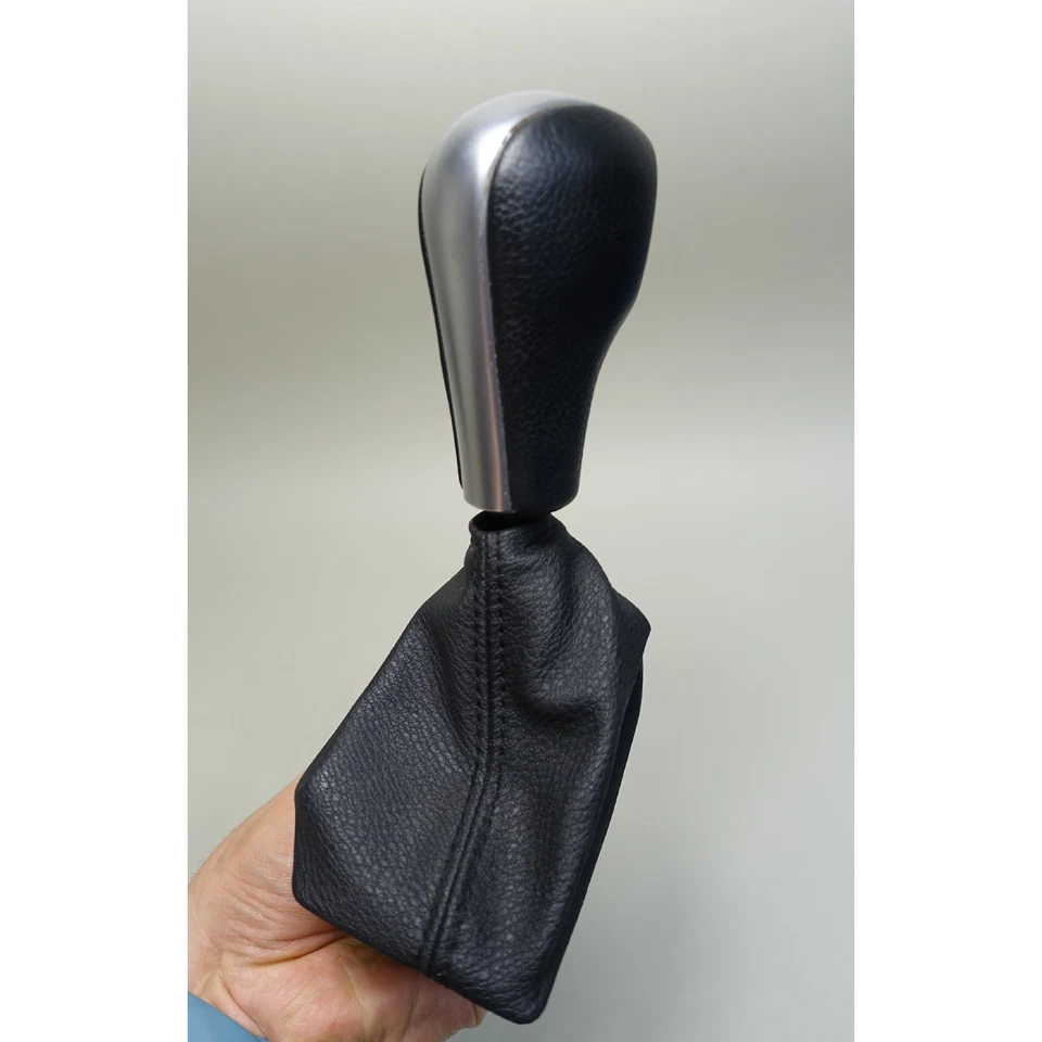 BMW E83 X3 SAV 2004-2010 moldura de perilla de cambio de fábrica con bota cromo perla OEM Foto 2 de 4