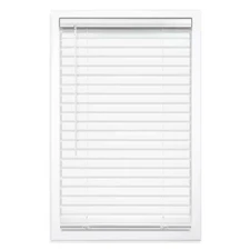White Cordless Room Darkening Vinyl Blinds with 2 In. Slats - 35 In. W X 64 In.