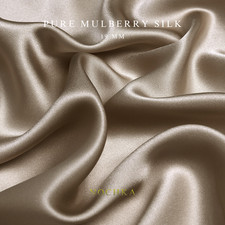 Beige 100 Pure Mulberry Silk Fabric by the Yard 44" width 19 mm 6A Grade