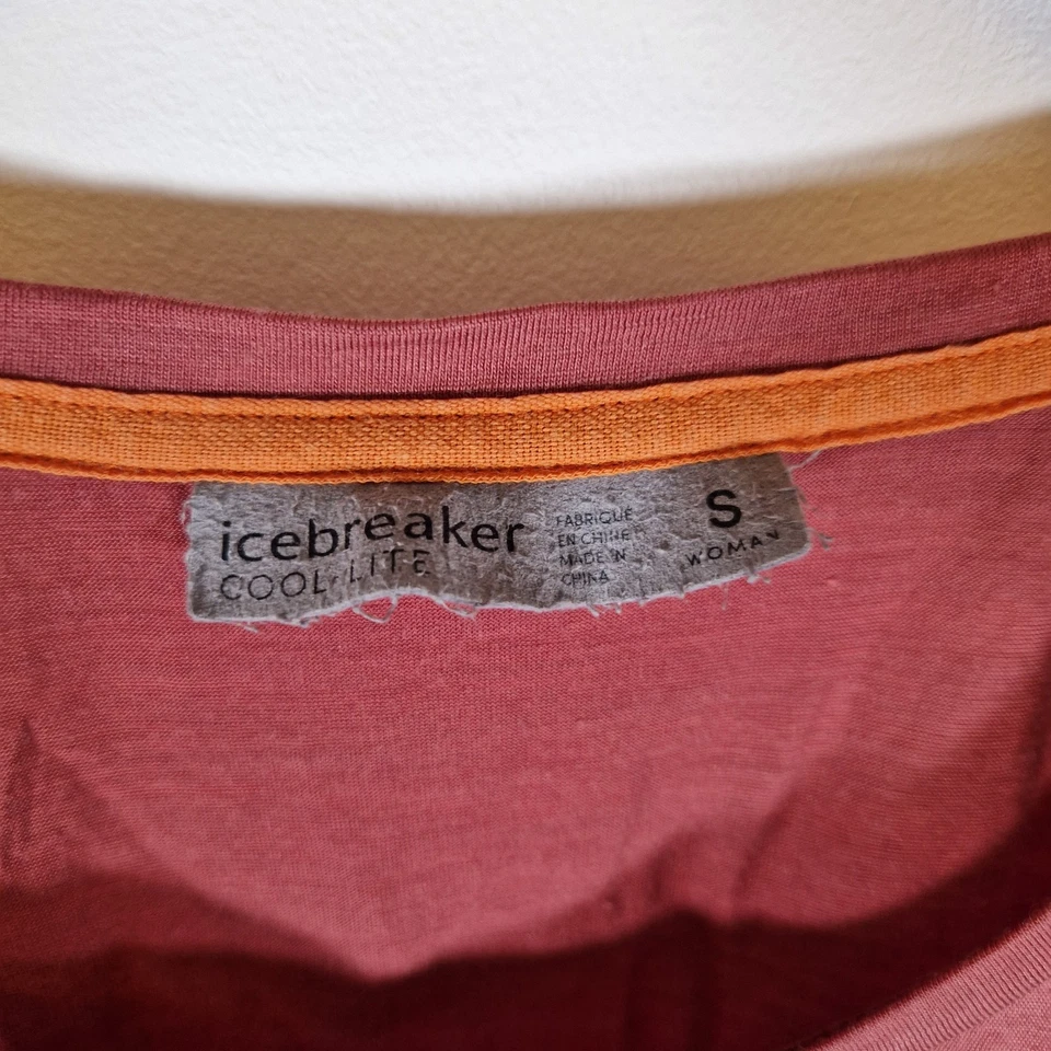 Camiseta sin mangas Icebreaker para mujer roja chaleco pequeño Cool Lite mezcla Merino Tencell Foto 4 de 4
