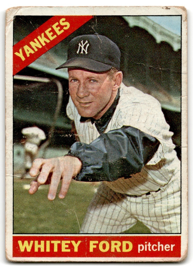 1966 Topps Whitey Ford Set Break Hof'er in Poor Condition New York Yankees #160