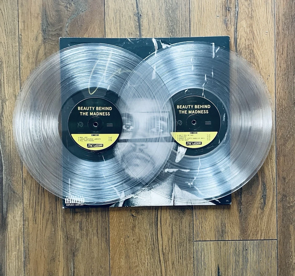 The Weeknd - Beauty Behind The Madness (2015) UO Excl. Clear Vinyl 2xLP SIGNED - Image 2 of 4