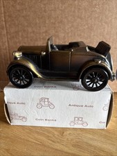 Vintage 1974 Banthrico 1929 Ford Model A Convertible Rumble Seat Metal Car Bank