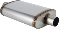 Exhaust Muffler Universal 409 Stainless  2.5" Inlet/Outlet, Overall Length 20"