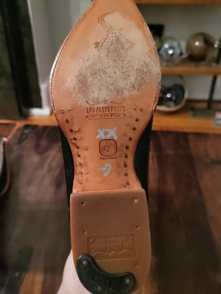 Botas Los Altos Cobre Genuino Cola de Cocodrilo con Puntera de Ciervo 3X M 10EE 952834 USADAS EN EXCELENTE ESTADO Foto 4 de 4