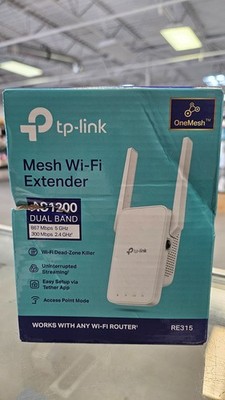 TP-LINK RE315 AC1200 Dual Band Mesh Wi-Fi Extender AC1200 Dual band / Open box