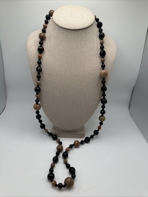 Jay King Black Chalcedony & Desert Rose Jasper Sterling Silver Necklace
