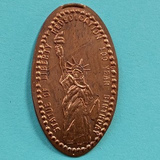STATUE OF LIBERTY REDEDICATION 100 Year Birthday Elongated 1982 Copper Penny
