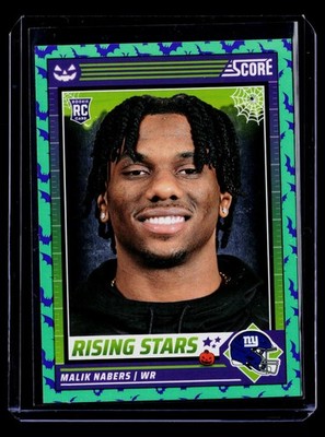 2024 Panini Score A Treat Malik Nabers Rising Stars RC Green Bats #37 B0006