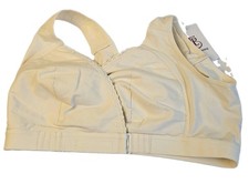 EaseBlooming Womens Ivory Front Close Wrap Style Wirefree Bra Size L New