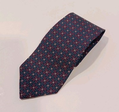 Vintage Christian Dior Monsieur Designer Silk Tie Blue Teel Purple  59''L  4''W
