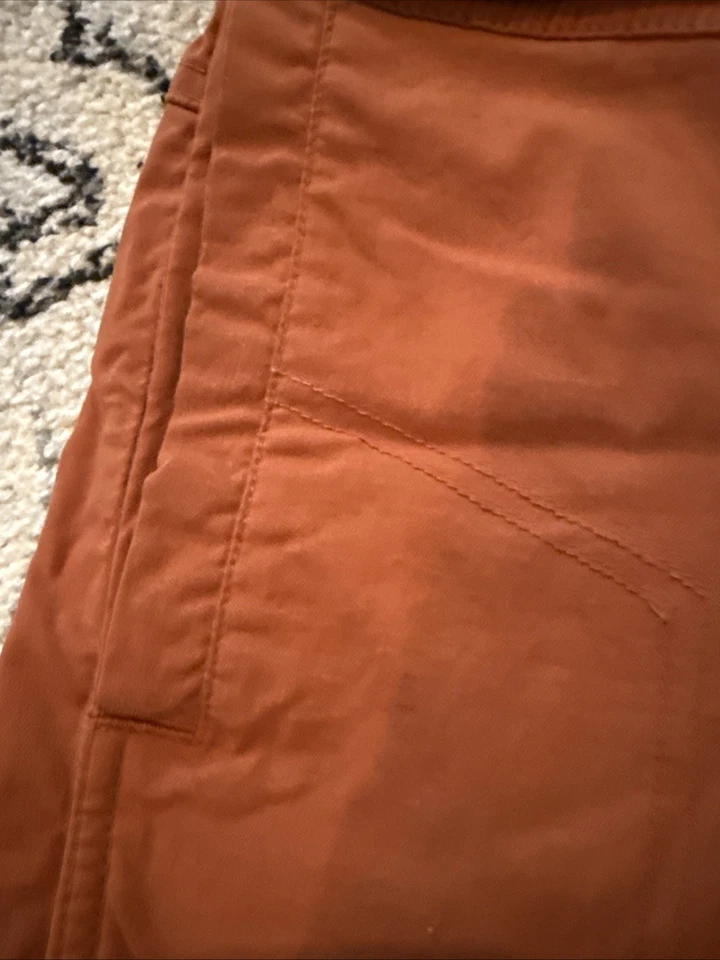 Pantalones de respiración PrAna para hombre talla grande cobre naranja senderismo enrollables elásticos Foto 4 de 4