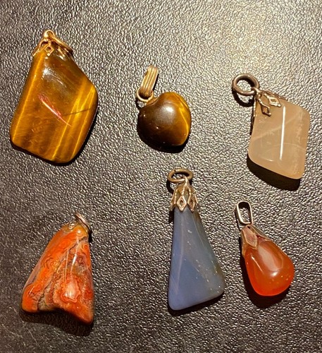 Collier en macramé avec pierre semi-précieuse paysage jaspe **Indien