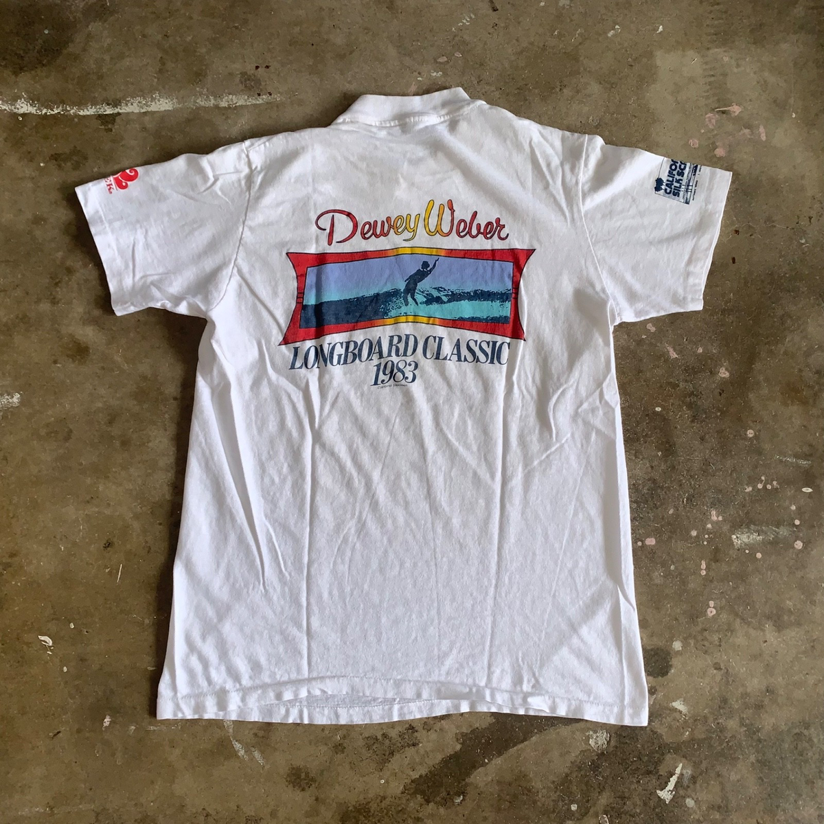 1983 VINTAGE 80s DEWEY WEBER LONGBOARD CLASSIC SURF CONTEST T