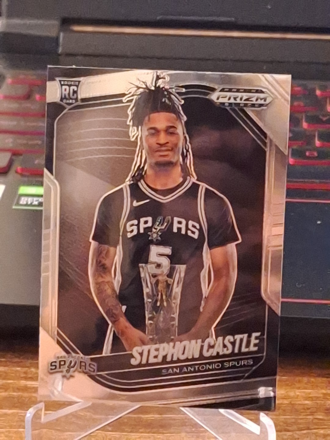 2024-2025 Panini Prizm Black, Stephon Castle, # 96,  Base, Spurs