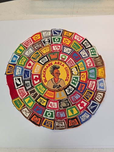 BSA Blackhawk Area Council Patch w/ 72 Rocker Segments Vintage 1980's