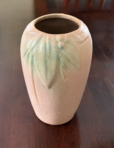 Arts & Crafts Style Leaves & Berries Matte Vase McCoy?