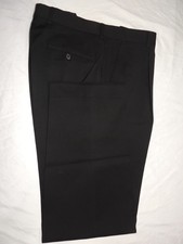 Hugo Boss Solid Black Single Pleat 100 Wool Trousers Pants 35X33