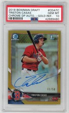 2018 Bowman Chrome #CDATC Triston Casas Gold Refractor Auto /50 PSA 10