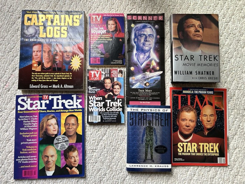 STAR TREK BOOK/MAGAZINE LOT OF 8 HARD COVERS PAPERBACKS MAGAZINES