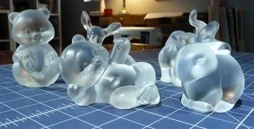 Fenton Frosted Small Animals Lot of 5