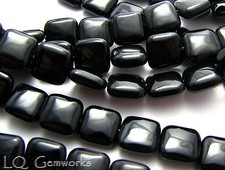 15.5" Strand BLACK ONYX 14mm Square Beads