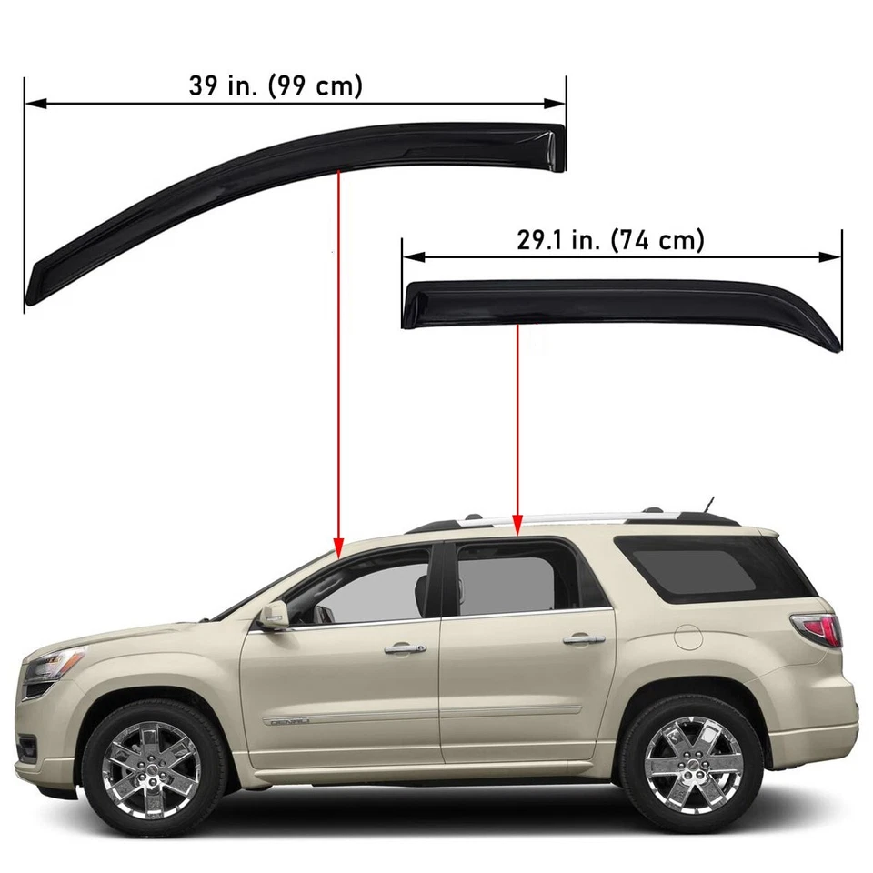 Window Visors Sun Rain Guards for 2007-2016 GMC Acadia/2007-2010 Saturn Outlook Foto 2 de 4