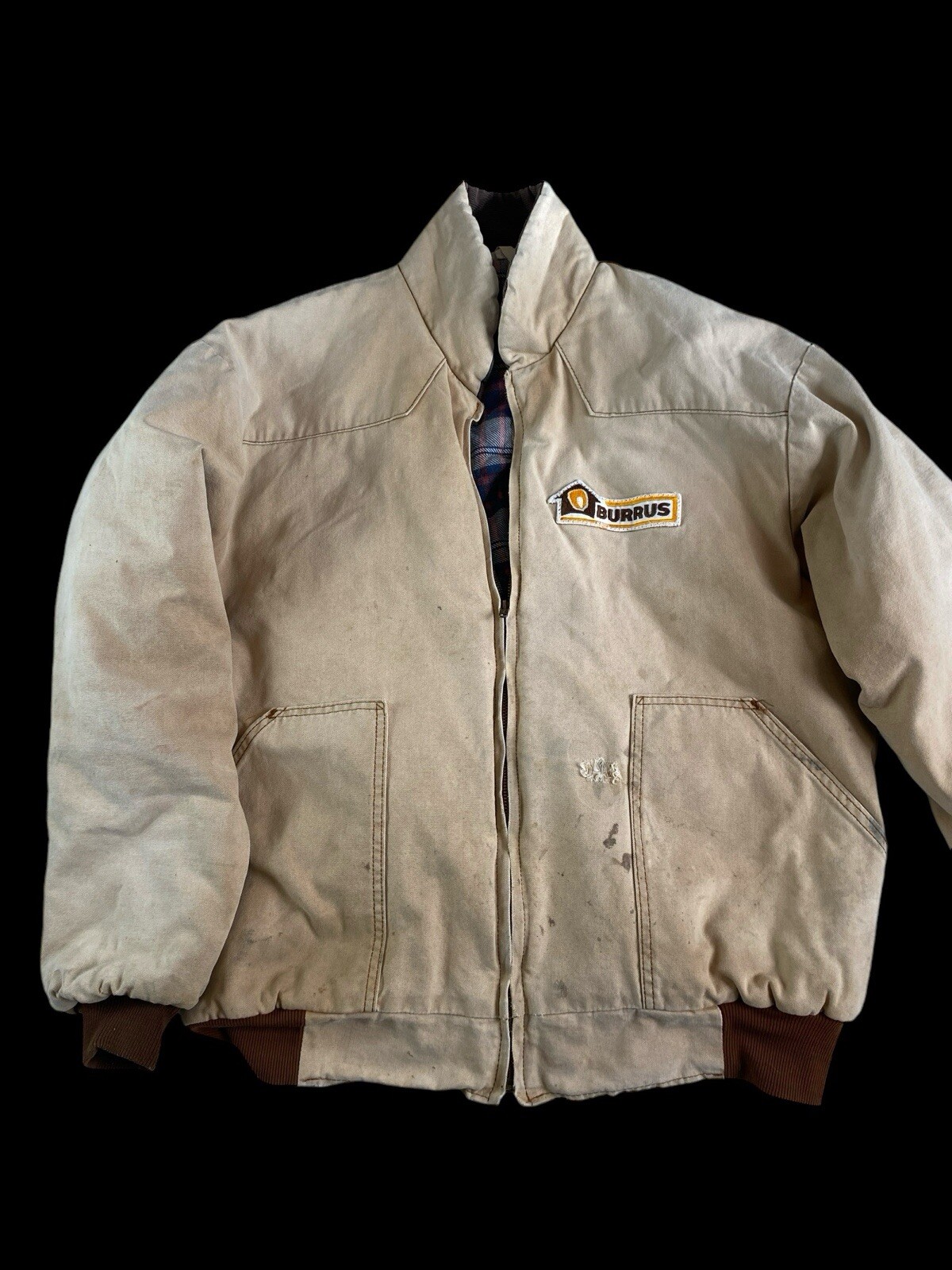 VINTAGE Pella Products  XL CANVAS Work Chore Jacket   USA Made BURRUS