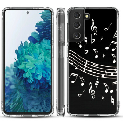 Bumper Case for Samsung galaxy S21+ 5G - Music Notes / Black