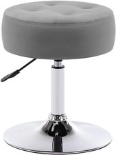 Taburete de tocador de terciopelo silla giratorio taburete de maquillaje ajustable redondo banco otomano