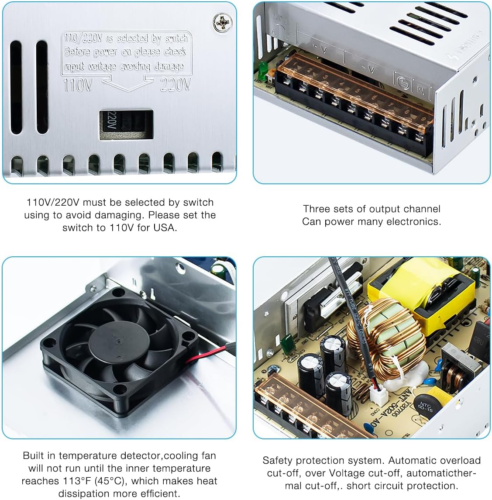 12V 30A 360W Universal Power Supply AC 110V/220V to DC 12V Regulated - Picture 6 of 12