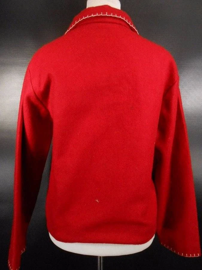 Linda jaqueta feminina média leve dois vermelhos com estrelas prateadas flocos de neve boneco de neve - Imagem 4 de 4