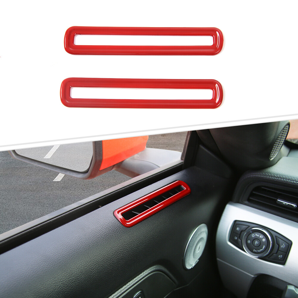 Interior Door Air Outlet Vent Frame Cover Accessories for Ford Mustang 2015+ Red