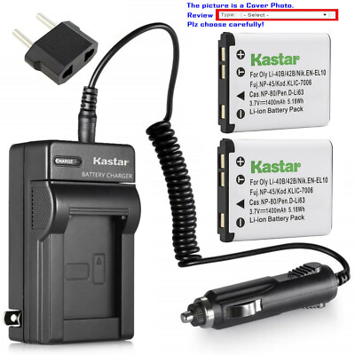 Kastar Battery AC Charger for Fuji NP-45 NP-45S BC-45B Fujifilm FinePix XP140