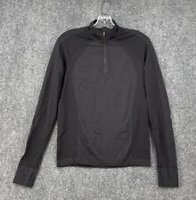 Sweaty Betty Black Small Athlete Seamless Half Zip Long Sleeve Thumb Holes