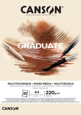 CANSON Studienblock GRADUATE MIXED MEDIA natur DIN A4 30 Blatt