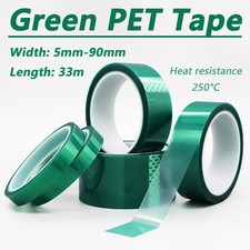 Green PET Tape High Temperature Heat Resistant Tape Width 5mm-100mm  Length 33m