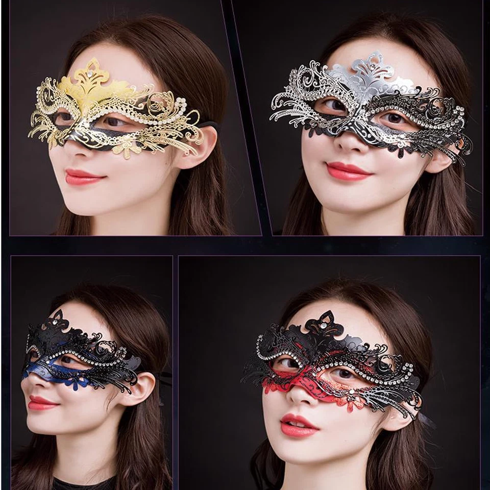 Half Face Mask Masquerade Eye Face Eyemask Women Party Halloween Costume Mask - Image 2 of 4