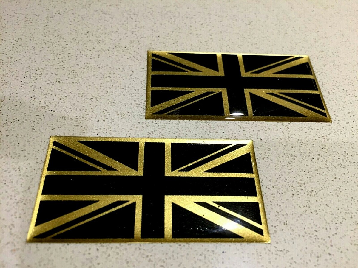 Union Jack Decal 40mm Union Jack Flag Gel Sticker - Chrome & Black ...