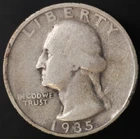 1935 S WASHINGTON QUARTER / FRESH FROM AN ORIGINAL COLLECTION-LOT-AA 7927