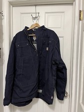 Carhartt Men's Flame Resistant Full Swing Quick Duck Work Coat Navy 3XL