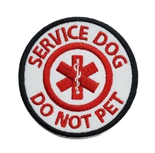 Service Dog Do Not Pet Embroidered Sew/Iron on Patch 3" Disabled Harness