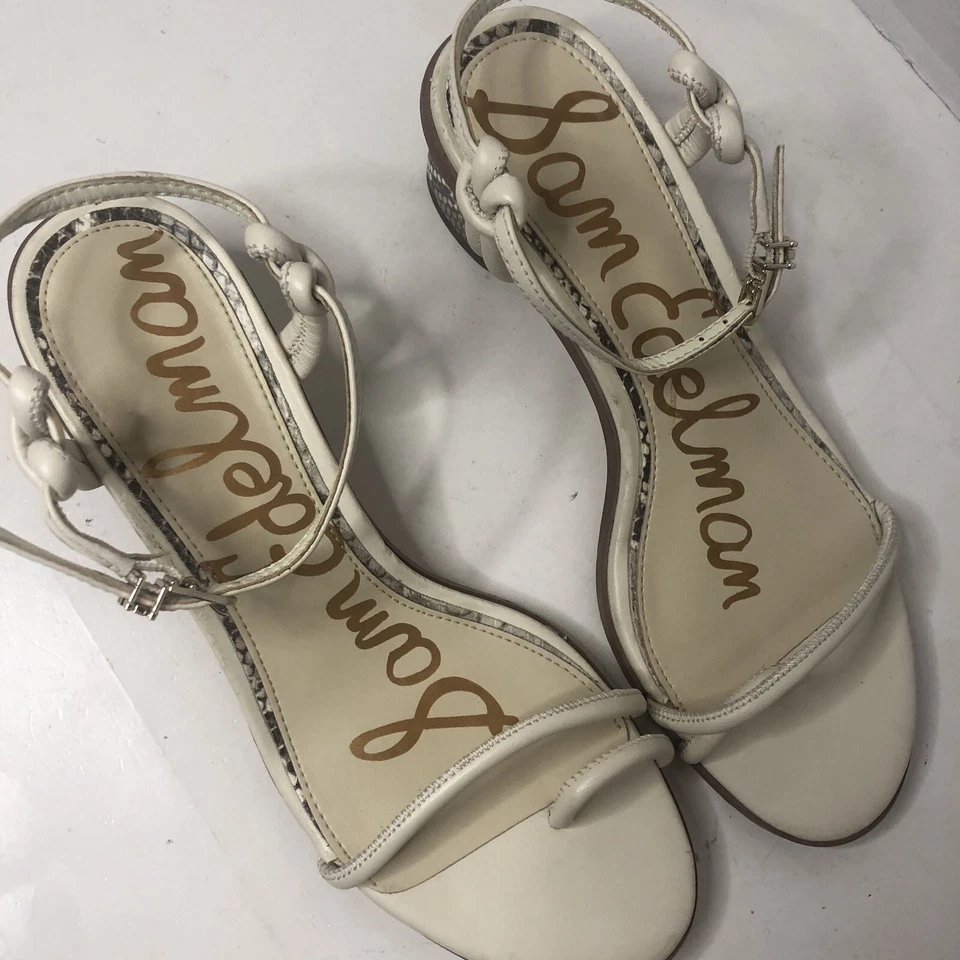 Sam Edelman Sammy 绑带象牙丁字裤公平岛动物印花高跟鞋凉鞋 7 码 — 第 2/4 张图片