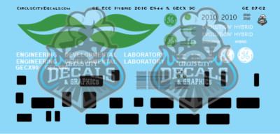 GE ECO Hybrid 2010 ES44 & GECX 90 Ho Scale Decal Set